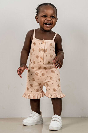 Bebek Çocuk Pamuklu İp Askılı Rahat Tulum Salopet Trend Moda Alt Üst Takım Tulum