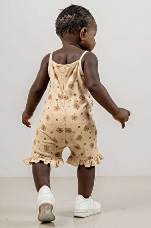 Bebek Çocuk Pamuklu İp Askılı Rahat Tulum Salopet Trend Moda Alt Üst Takım Tulum