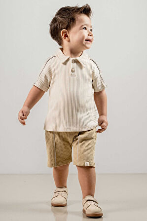 Bebek Çocuk Pamuklu Şortlu 2'li Takım Trend Moda Alt Üst Takım