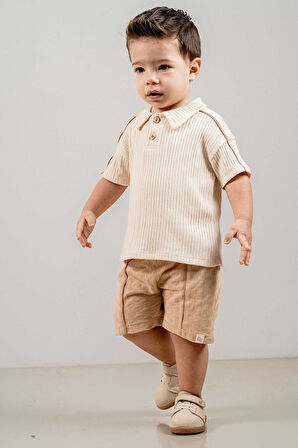 Bebek Çocuk Pamuklu Şortlu 2'li Takım Trend Moda Alt Üst Takım