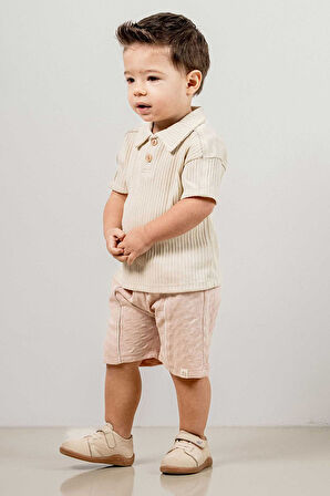 Bebek Çocuk Pamuklu Şortlu 2'li Takım Trend Moda Alt Üst Takım