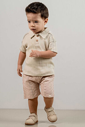 Bebek Çocuk Pamuklu Şortlu 2'li Takım Trend Moda Alt Üst Takım