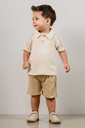 Bebek Çocuk Pamuklu Şortlu 2'li Takım Trend Moda Alt Üst Takım