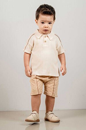 Bebek Çocuk Pamuklu Şortlu 2'li Takım Trend Moda Alt Üst Takım