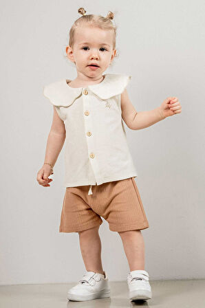 Bebek Çocuk Pamuklu Şortlu 2'li Takım Ilk Ben Trend Moda Alt Üst Takım