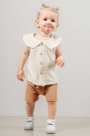 Bebek Çocuk Pamuklu Şortlu 2'li Takım Ilk Ben Trend Moda Alt Üst Takım