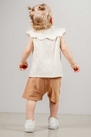 Bebek Çocuk Pamuklu Şortlu 2'li Takım Ilk Ben Trend Moda Alt Üst Takım