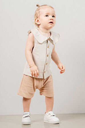 Bebek Çocuk Pamuklu Şortlu 2'li Takım Ilk Ben Trend Moda Alt Üst Takım