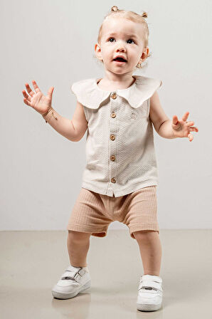 Bebek Çocuk Pamuklu Şortlu 2'li Takım Ilk Ben Trend Moda Alt Üst Takım