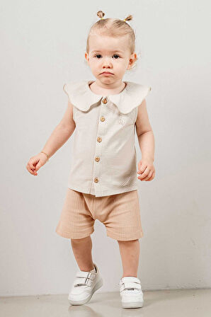 Bebek Çocuk Pamuklu Şortlu 2'li Takım Ilk Ben Trend Moda Alt Üst Takım