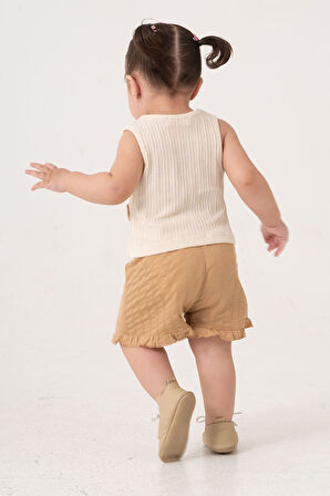 Bebek Çocuk Pamuklu Şortlu 2'li Takım Trend Moda Alt Üst Takım