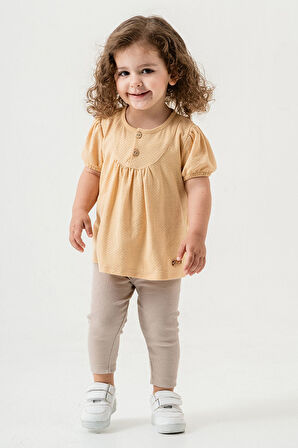 Bebek Çocuk Pamuklu Taytlı 2'li Takım Trend Moda Alt Üst Takım