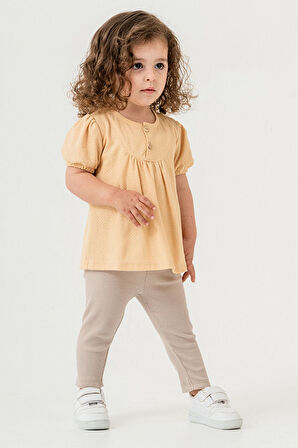 Bebek Çocuk Pamuklu Taytlı 2'li Takım Trend Moda Alt Üst Takım