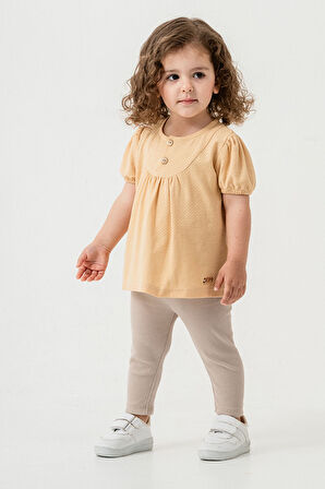 Bebek Çocuk Pamuklu Taytlı 2'li Takım Trend Moda Alt Üst Takım