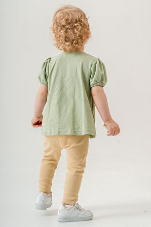 Bebek Çocuk Pamuklu Taytlı 2'li Takım Trend Moda Alt Üst Takım