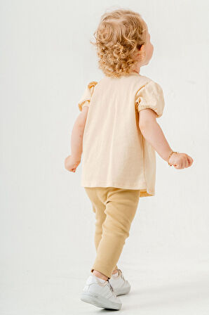 Bebek Çocuk Pamuklu Taytlı 2'li Takım Trend Moda Alt Üst Takım