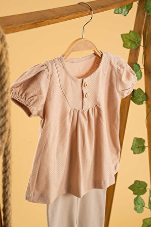 Bebek Çocuk Pamuklu Taytlı 2'li Takım Trend Moda Alt Üst Takım