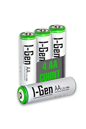 I-Gen Batteries 4 Adet 2700 Mah Aa Şarj Edilebilir Pil, Yüksek Kapasite 1.2V Nimh Kalem Pil Aa