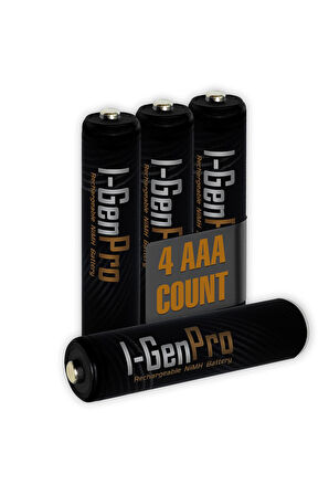 I-gen Pro Series 4lü Aaa Şarj Edilebilir 1100 Mah Yüksek Kapasite 1.2v Nimh Ince Şarjlı Kalem Pil