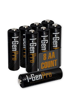 I-Gen G829 8'li Pil Şarj Aleti + 8 Adet AA Pro 2950 mAh Şarj Edilebilir AA Şarjlı Kalem Pilli Set 1.2V Ni-MH