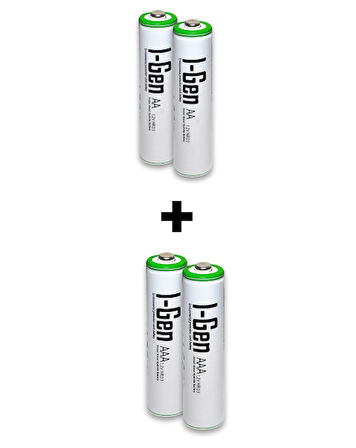 I-Gen B180 4'lü Paket Şarjlı Pil 2 Adet AA 2700 mAh Şarjlı Kalem Pil + 2 Adet AAA 900 mAh Şarjlı İnce Kalem Pil 1.2V NI-MH