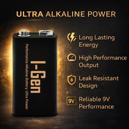 I-Gen 6LR61 Ultra Alkalin 9 Volt Pil 9V Kare Pil 1 Adet