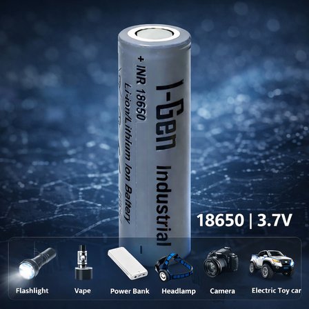 I-Gen Industrial E004 Inr 18650 3.7V 3200 Mah 10A 11.84WH Li-Ion Şarjlı Pil Düz Başlı Lityum Pil 100'Lü Paket