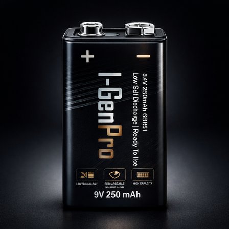 I-Gen Pro 6HR61 9V 250 Mah Şarj Edilebilir 9 Volt Pil 1.2V Ni-Mh Şarjlı Pil Tek Adet 