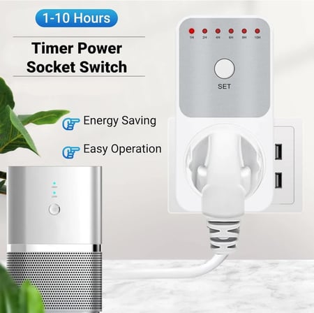 WellHise TM04 Geri Sayım Ayarlı Zamanlayıcı Priz - 16A 3680W Dijital Zaman Ayarlı Priz