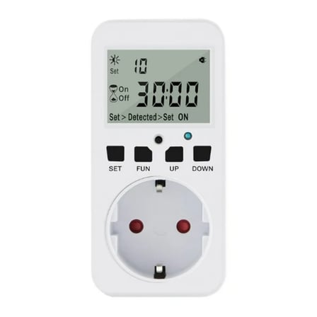 WellHise TM08 Hassasiyet Ayarlı Fotoselli Priz - Geri Sayımlı Işık Sensörü 16A/3680W