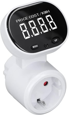 WellHise PM 005 Dijital Enerji Ölçer Priz - Dönebilir VA Ekranlı Wattmetre - 16A 3680W