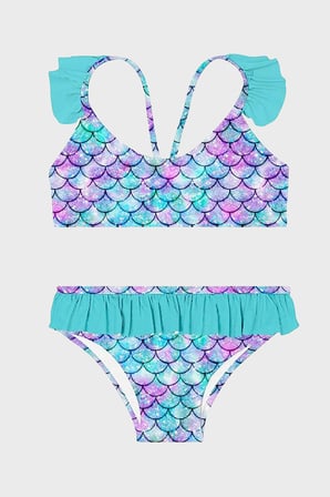 Slipstop Miranda Junior Kolay Kuruyan Uv Korumalı Fırfırlı Bikini Kız Çocuk BİKİNİ SB2611000104 TURKUAZ