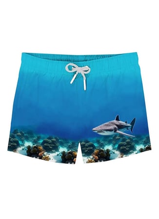 Slipstop Mavi Erkek Çocuk Desenli Şort Mayo Giant Short