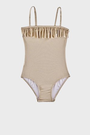 Slipstop Zelma Gold Junior İnce Askılı Hızlı Kuruyan Uv Korumalı Mayo Kız Çocuk MAYO SM2614000103 ALTIN