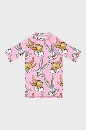 Slipstop Lunabun Baskılı Uv Korumalı Kısa Kollu Mayo T Shirt Kız Çocuk T SHİRT ST2611070001 PEMBE