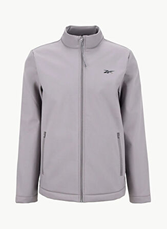 Reebok CN 10901 BAST SOFTSHELL Gri Regular Fit Düz Erkek Zip Ceket