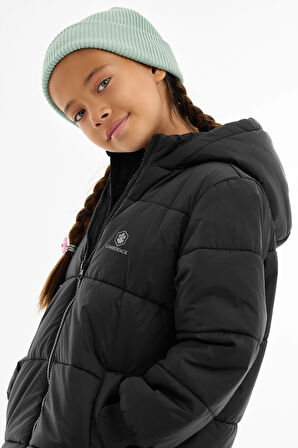 Lumberjack SONNE Dokuma Uzun Çocuk Mont Siyah