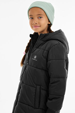 Lumberjack SONNE Dokuma Uzun Çocuk Mont Siyah