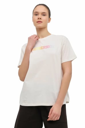WL 11KEMY Ekru Kadın Kısa Kol T-Shirt