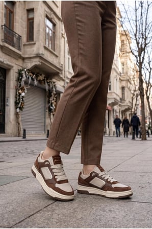 Bağcıklı Günlük Kahverengi Kadın Sneaker Solley