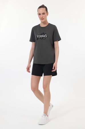 6M WL 11POWER 6FX Kadın Antrasit T-Shirt - 102239882