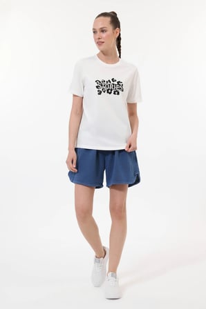 6M WL 11POWER 6FX Kadın Bej T-Shirt - 102239883