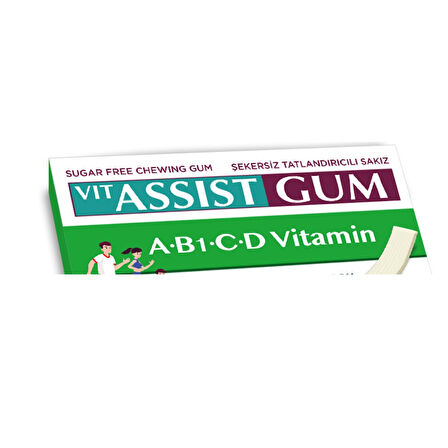 VIT ASSIST GUM VİTAMİNLİ ELMA&LİMON AROMALI SAKIZ 12Lİ 