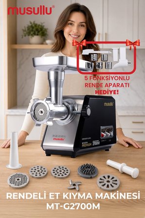 MUSULLU 2700w Rende Seti Hediyeli Et Kıyma Makinesi