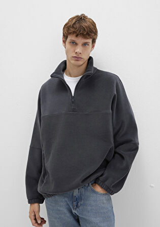 Dik Yaka Antrasit Sherpa Ceket 0110738-80776