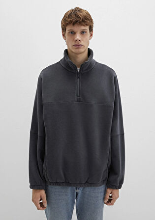 Dik Yaka Antrasit Sherpa Ceket 0110738-80776