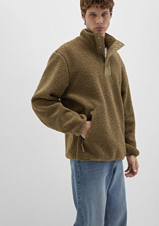 Dik Yaka Kahverengi Sweatshirt 0110737-70362