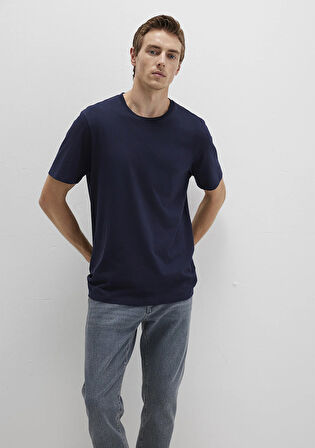 Bisiklet Yaka Lacivert Basic Tişört 0612863-86415