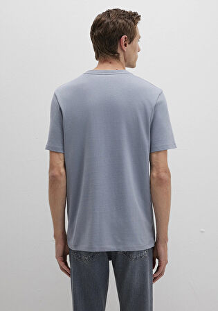 Bisiklet Yaka Mavi Basic Tişört 0612863-86584