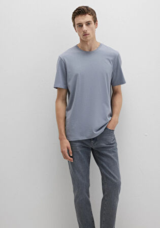 Bisiklet Yaka Mavi Basic Tişört 0612863-86584